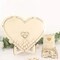 13" Natural Wooden Heart Drop Top Frame Wedding Guest Book Sign Set Party Event
